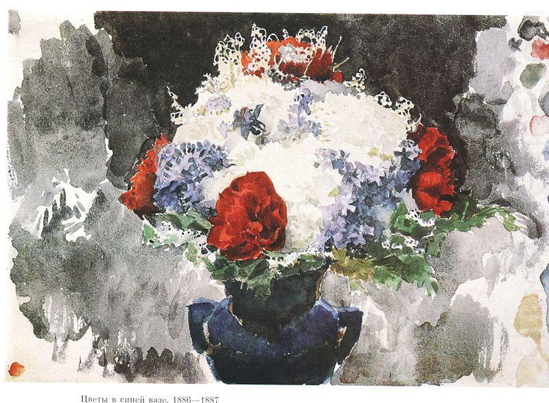 Flowers in Blue Vase, Mikhail Vrubel